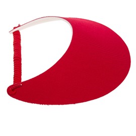 MG Women's Cotton Solid String Sun Visor Hat Red