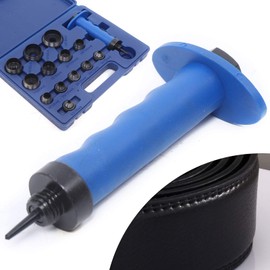 14Pcs Hollow Hole Punch Tool Kit, 3/16", 1/4", 5/16", 3/8",7/16", 1/2", 5/8", 3/4", 7/8",1", 1-1/8", 1-1/4", 1-3/8" 13 Sizes Interchangeable Hollow Punch Set Hole Punch Tools with Storage Box