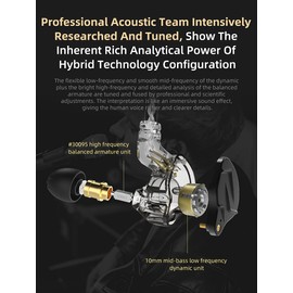 KINBOOFI KZ ZSN PRO X Hifi in-Ear Headphones with 1BA+1DD, Earbuds with HD Microphone, 2 pin Detachable Cables, Lightweight, Noise Cancelling for Music, Game and Sport (Blue, with Mic)