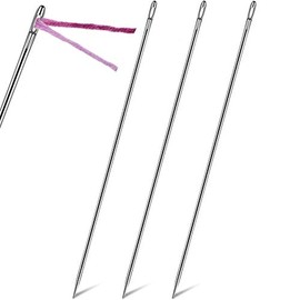 3 Pieces 12 Inch Upholstery Needle Long Straight Hand Needle Stainless Steel Hand Sewing Needle Sewing Upholstery Needle for Webbing, Sewing Edges and Stitching Through Padding, Arts Crafts Projects