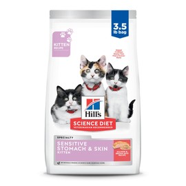 Hill's Hill's Science Diet Sensitive Stomach & Skin, Kitten, Stomach & Skin Sensitivity Support, Dry Cat Food, Salmon & Brown Rice, 3.5 lb Bag