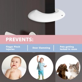 Neobay Door Pinch Guard and Door Slam Stopper, Durable Silicone Door Finger Pinch Guard, Prevents Finger Pinch Injuries, Slamming Doors, Door Safety for Kids, 4 Packs White Basic.