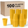 Yellow Disposable Plastic Cups - 100 Pack 12 Oz Plastic