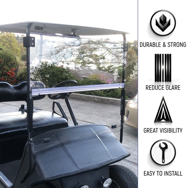 HECASA Windshield Compatible with 1994-2014 EZGO TXT & Medalist Gas