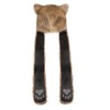 Wolf Faux Fur Party Animal Hat Scarf Gloves Mittens for