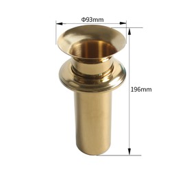 Talea QS114C004 Grave Flower Stand with Stainless Steel Tube Brim, Luxury Gold Plated Vase, Drop 2 Pieces (1 Pair), QS114C004 (Diameter: 93MM)