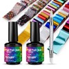 BURANO Nail Art Foil Glue Gel, 15ML 2 Bottles with