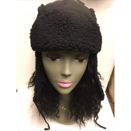 HaT Capelli New York Women’s black Faux Fur Hat New with tag Suede Look