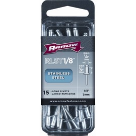 Arrow Fastener RLST1/8 Long Stainless 1/8-Inch Rivets, 15-Pack