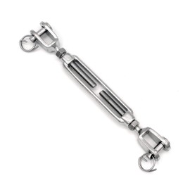 HEAVYTOOL Ship Tensioner 5 mm with Open Shape Fork/Fork Stainless Steel V4A AISI 316 (Pack of 2) Wire Tensioner Rigging Screw Tensioner Rope Tensioner Stag Tensioner Chip Lock Ship Rigging Tensioner