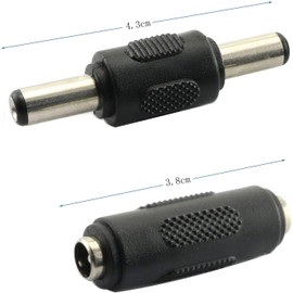 RUNCCI-YUN 12pcs 5.5 x 2.1 mm DC Power Coupling, Male to Male, DC Hollow Plug 5.5 x 2.1 Female to Female, for CCTV Camera Car Monitor