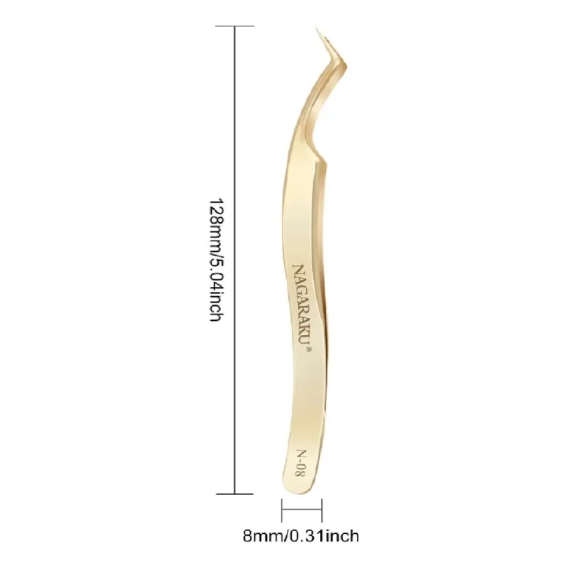 Pinza De Extensión De Pestañas Rusa Nagaraku Volum N-08 Gold