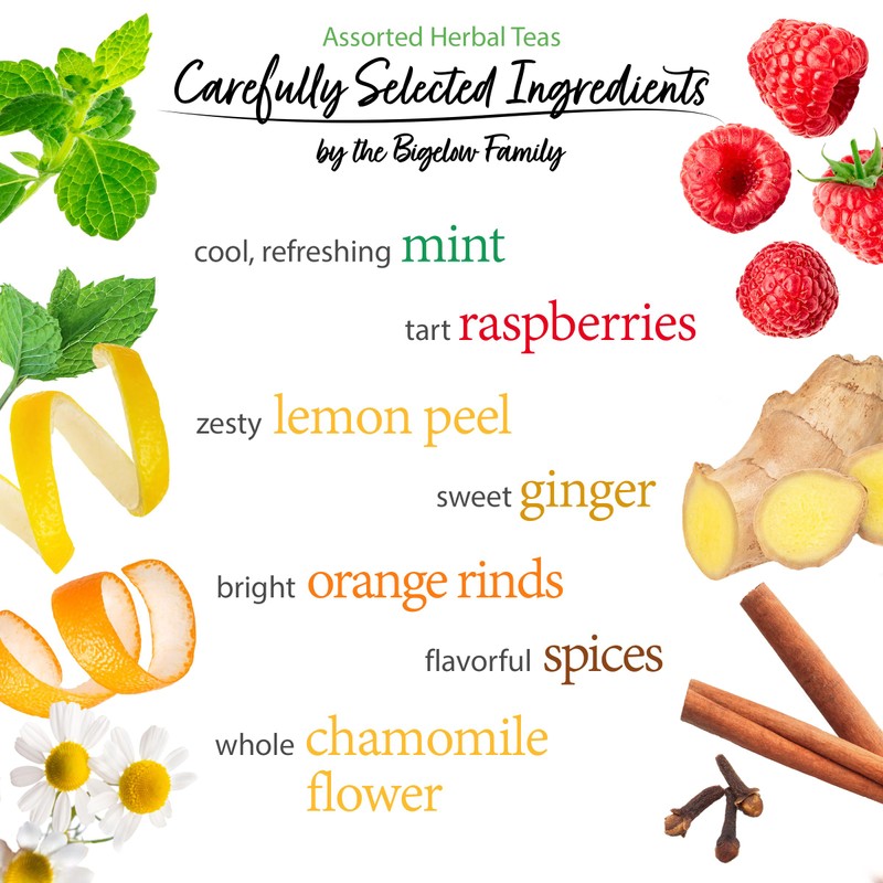 Bigelow Herbal Teas Six Flavor Assortment, 18 bags