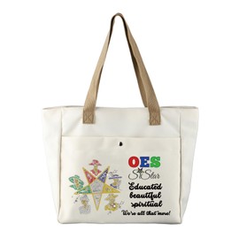 CMNIM Order Of The Eastern Star Gift OES Sistar Cosmetic Bag Educated Beautiful Spiritual OES Sorority Gift for Diva Sistar (OES Sistar Large TB)