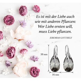 Hanging Silver Earrings 925 Silver with Zirconia - Jewellery for Women and Girls - Drop Earrings Ideal for Gifts for Women Hanging Women's Earrings, Silver, Crystal