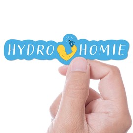 Hydro Homie Hydration Sticker for Water Bottles - Funny Drink Water Meme Decal - Cute Sticker for Tumblers
