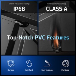 ROOME 12"x12" 3D Wall Panels, Cuttable and DIY-Friendly Upgraded uPVC Fire-Resistant Wall Panels, Modern Decorative Wall Art Panels for Living Room, Lobby, Office, Game Room, Black, 16-Pack