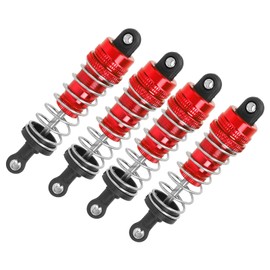 VGEBY RC Shock Absorber Damper Set, 4 Pieces, Adjustable, Spring, Suitable for MN86 MN86S MN86K MN86KS 1/12 RC Caterpillars (Red) Accessories for Model Cars