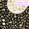 180 Pcs Metal Golden Star Planet Bow Nail Charms, Gold