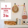 Command Ganchos de Pared Decorativos Medianos, 2 Ganchos Negros y