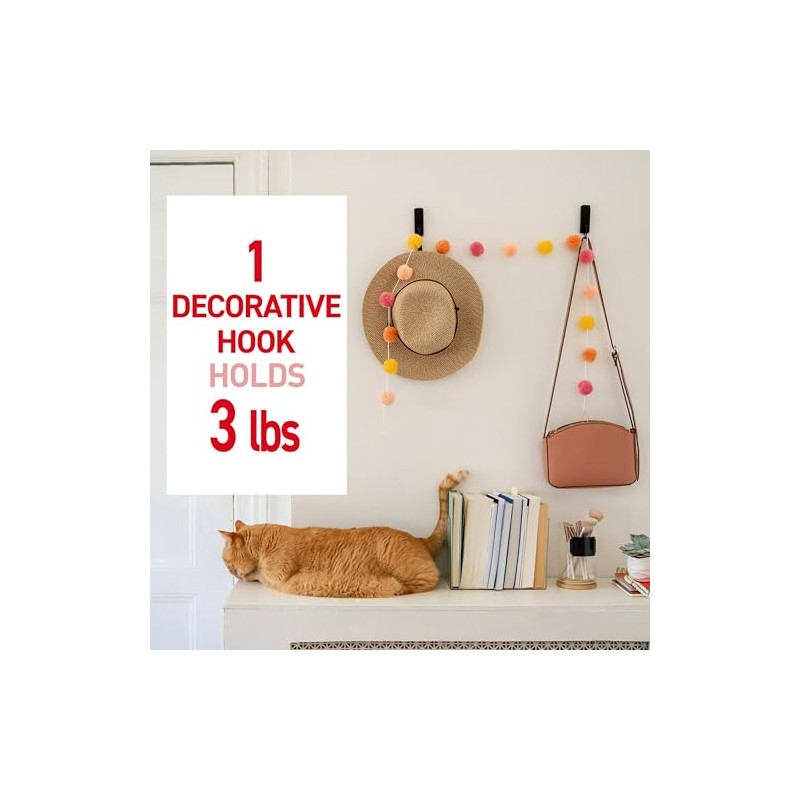 Command Ganchos de Pared Decorativos Medianos, 2 Ganchos Negros y