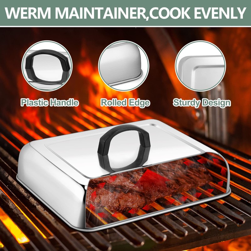 2Pack Melting Dome for Griddle, Leonyo 13" & 9" Rectangular