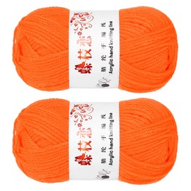 MECCANIXITY 2PCS Crocheting Yarn,Orange 4 Ply Acrylic Yarn 100g Sport Weight Yarns Bulk Soft and Fluffy Yarns for Knitting DIY Crochet Handicraft Blankets Gift,197 Yards
