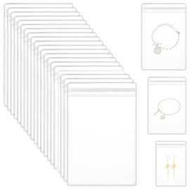 Pack of 60 Small Jewellery Bags, PVC Small Bags, Storage Bags, Transparent Bags, Zip Bag for Jewellery Packaging, Earring Ring Necklace