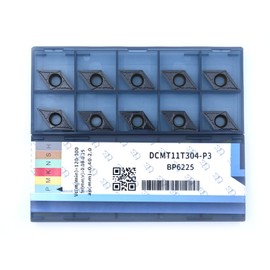 CDBP DCMT11T304-MD DCMT32.51 Inserto Torneado de Carburo Indexable para Semiacabado en Torno CNC Acero y Hierro Fundido, 10 uds