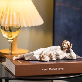 MTME Porcelain Figurines, colse to me, Memorabilia, Mother Gifts, sulpture Home Decor (with Dog)