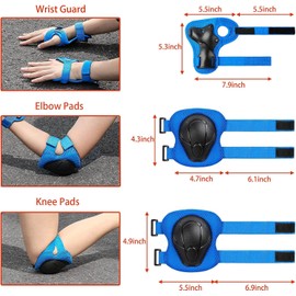 Neuytiky Children's Knee Pad Set with Helmet, Protector Set Children 3-10 Years, Knee Pads Children, Knee and Elbow Pads Children, Inline Protective Equipment Children, for Inline Skate, Skateboard