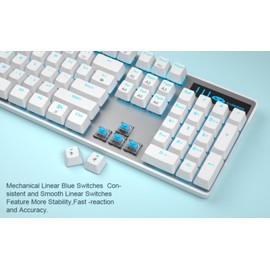 MageGee Mechanical Gaming Keyboard with Blue Switch Compact 87 Keys Wired Com...