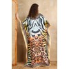 Label Aarna Soft Satin Kaftan with Digital Print and Rhinestones