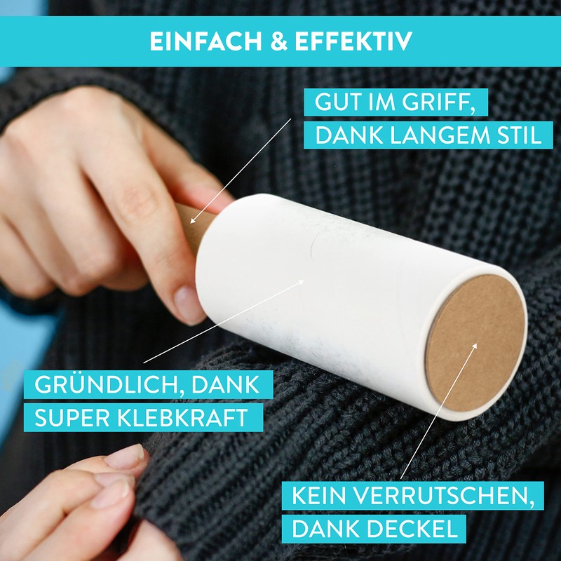 Swuper Lint Roller, Plastic-Free, Sturdy, Extra Strong, 4 x 60