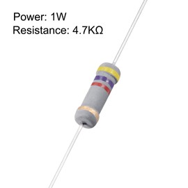 uxcell 100Pcs 4.7K Ohm Resistor, 1W 5% Tolerance Carbon Film Resistors, 4 Bands for DIY Electronic Projects and Experiments