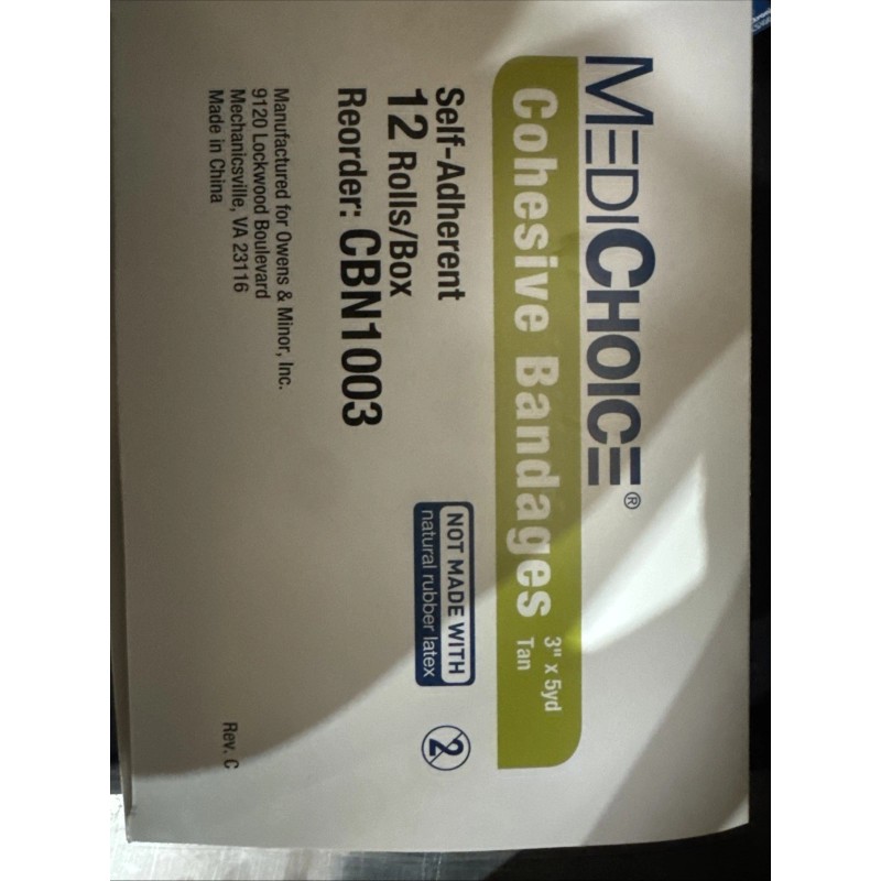 MediChoice Bandage 3" x 5 Yards, Self Adhesive Breathable 12