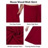 Moon Wood Women's Plus Size Midi Skirt High Elastic Waist