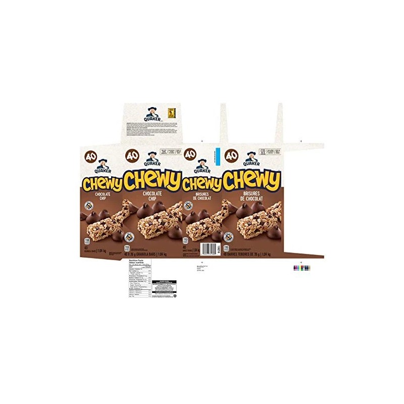 Quaker Chewy Chocolate Chip Granola Bars 40 Count Peanut Free