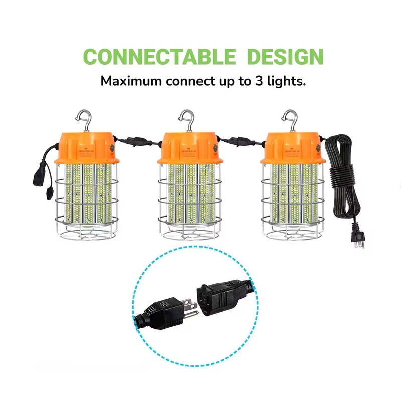 400W LED Temporary Work Light,Portable Hanging Construction Work Light,5000K 56000LM,with