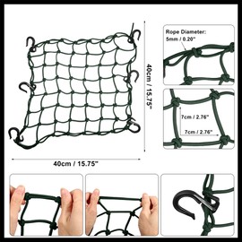 Hihaha 1pcs 40x40cm 49 Holes Motorcycle Luggage Cargo Net Green Durable Material