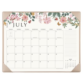 Cabbrix Desk Calendar 2026 with Desktop Mat, Large Desk Pad Calendar 22 x 17 Inch Runs From July 2026 to December 2027, Floral Design Calendar 2026 for Home School and Office (Apricot)