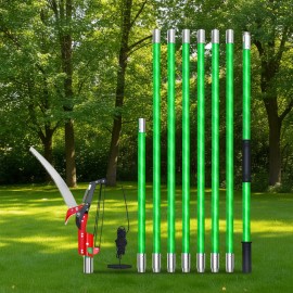 Manual Extendable Pole Saw 3.87-27 Ft High Carbon Steel Blade For Outdoor Tree Pruning With Scissors AccessoryDefault: Default