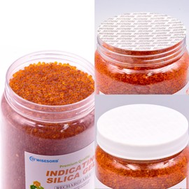 Wisesorb 4lbs Rechargeable Silica Desiccant [ Industry Standard 2-4 mm], Indicatong Silica Gel - Orange to Dark Green, Premium Moisture absorber Desiccant for Storage