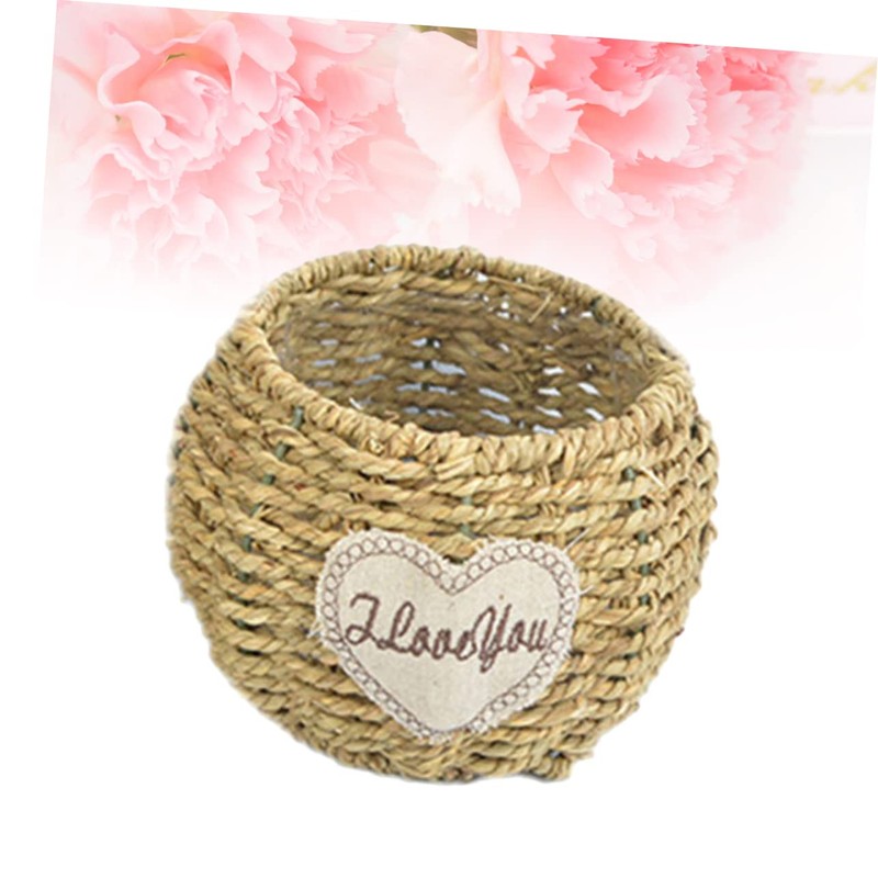 LABRIMP Collapsible Willow Basket Rustic Wicker Flower Planter Decorative Rattan