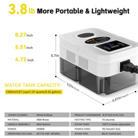 Steam Cleaner, 2500W High Pressure Steam Cleaner for Home, 10s Fast Heat-Up, Chemical-Free Steamer for Cleaning with 6 Steam Levels, 41oz Tank, Handheld Steam Cleaner for Car, Grease, Grout, Tile