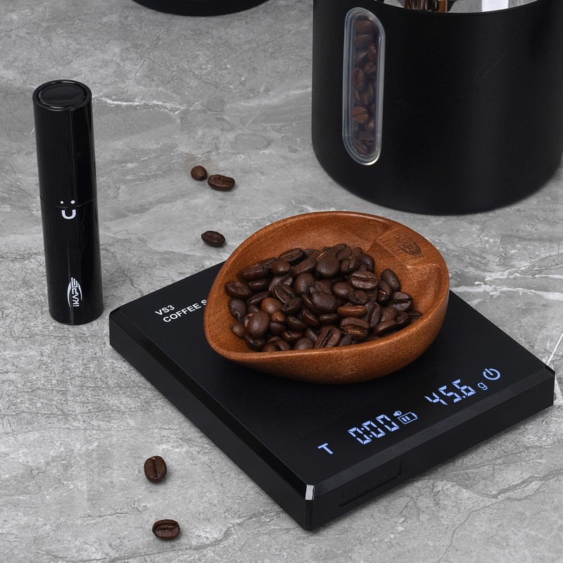 IKAPE Wooden Coffee Bean Dosing Cup and Spray Bottle Kit