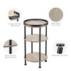 Side Table, Small Round Side Table for Small Spaces, 3-Tier