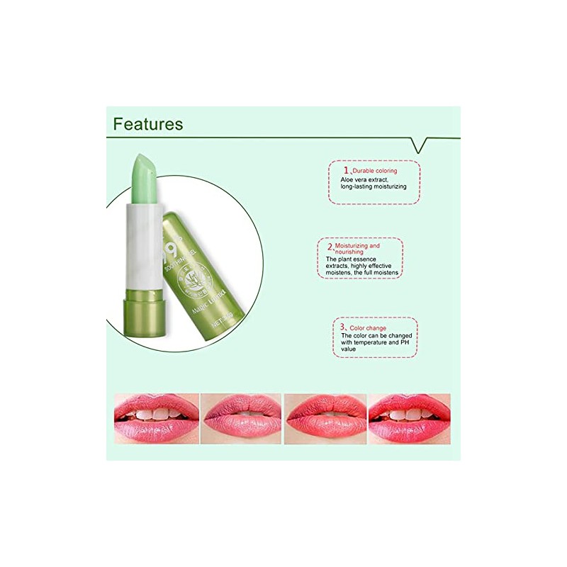 Bálsamo Labial de Aloe Vera que Cambia de Color -