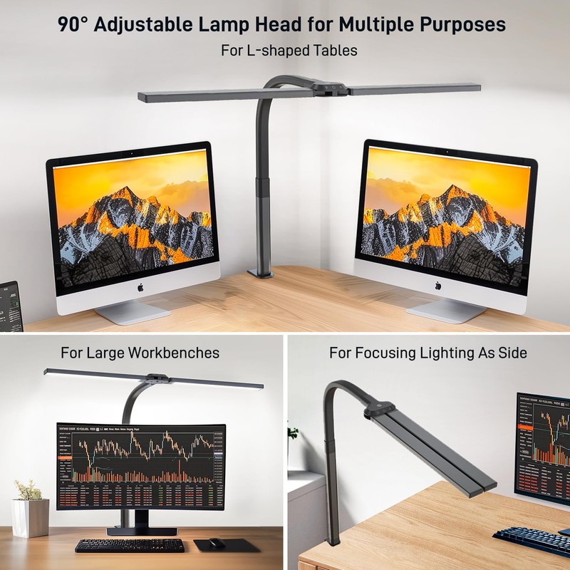 LED Desk Lamp for Home Office, Eye-Caring Desk Light with