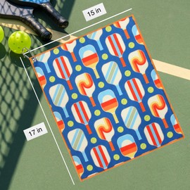 Millie Rose Pickleball Towels in Fashionable Prints - Cute 15x17 inch Microfiber & Cotton Athletic Towels with Carabiner Clip - Pickleball Accessories, Pickleball Gifts (Aviator Pickle)
